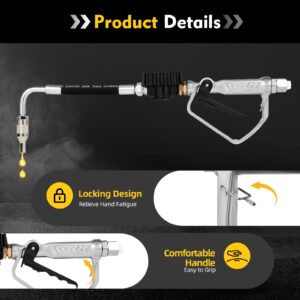 GCIUEMMH Digital Oil Control Valve Meter Nozzle - Pneumatic Oil Gun with 1/2" inch NPT Inlet Electronic Oil Meter Gun 100bar Max Pressure 1-35 L/min Digital Fuel Oil Nozzle with Flow Meter LCD Display