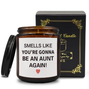 puhei pregnancy announcement for aunt candle, baby announcement mothers day candle gifts for aunt sister auntie, aunt sister gifts, you're going to be an aunt again soy scented jar candles