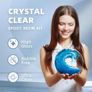 68oz Crystal Clear Resin Kit,No Bubble & Not Yellowing Epoxy Resin for Coating, Casting, Table Top,DIY, Bar Top, River Tables, Resin Art, Wood with High Gloss Finish