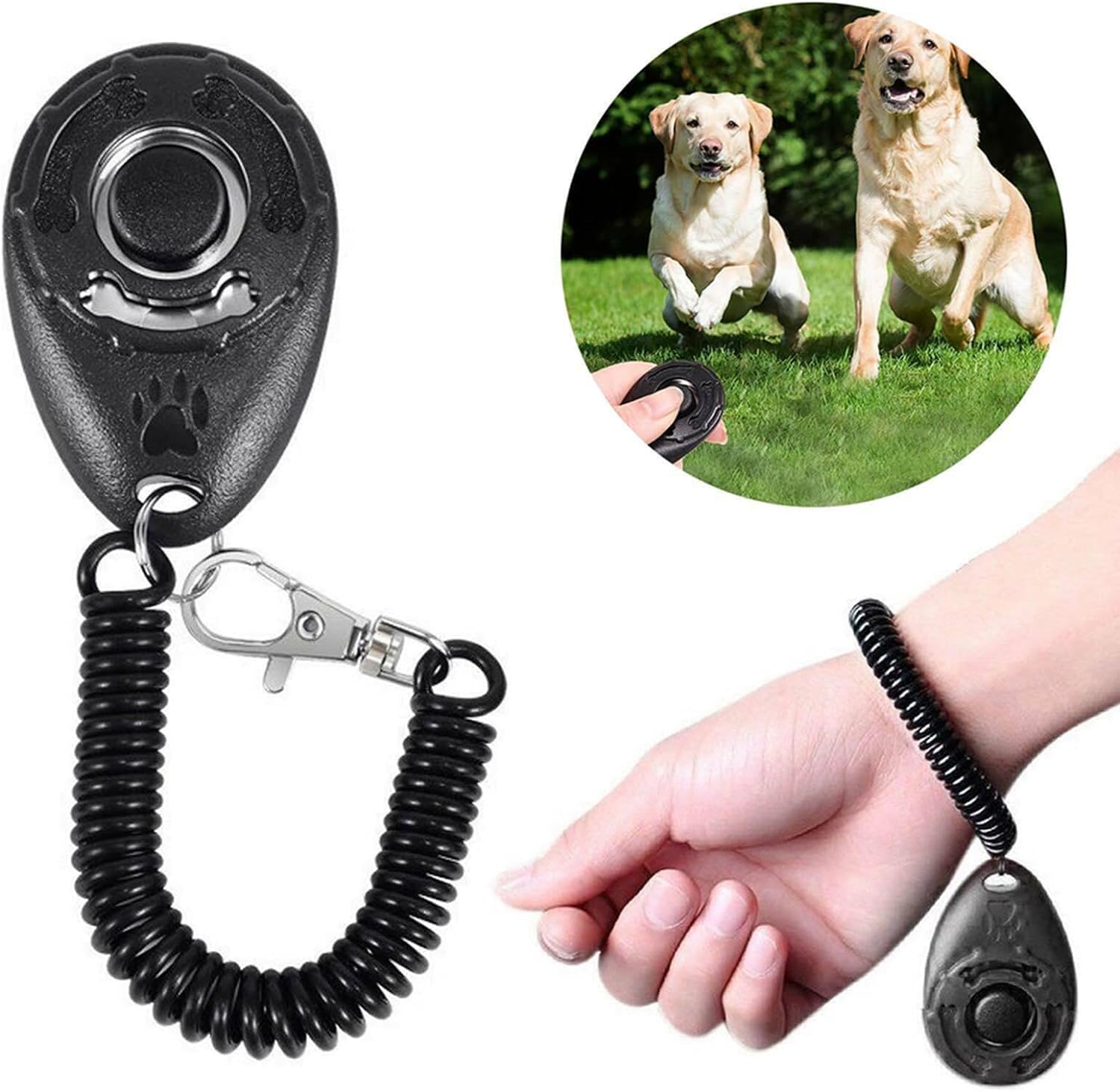 Black Clicker Easy to Use with Button Dog Training Accessories Agility Equipment,Training and Behavior Aids,Dogs