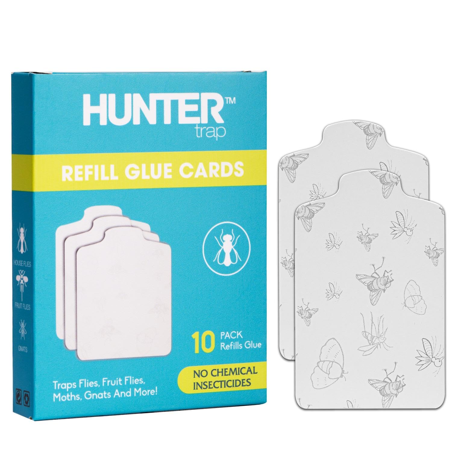 Hunter Trap Refill Glue Cards|Insect Trap and Killer |Fly Trap Refills, Sticky Board White|Plug-in Indoor Refill Glue Cards