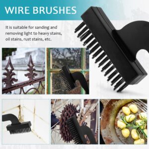 JIANWEI 5PCS Reciprocating Saw Spatula Brush Set, Nylon Wire Abrasive Brushes Reciprocating Blade Saw Cleaning Tool for Tile Cleaning, Floor Mud Cleaning, Wall Putty Removal(Black)