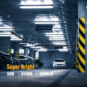 SpeePlant Led Shop Lights 4FT 4 Packs, 50W 5800LM 6500K, Linkable 4ft Led Shop Light, Super Bright 4 Foot Led Shop Lights for Workshop, V Shape 4 ft Led Light Fixture, Double Row Led Tube Lights