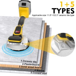 Tile Vibration Tool Compatible with Dewalt 20V Max Battery(Battery not included) Tile Vibration Leveling Machine with 8 Level,Digital Display,Suction Cup & & Lock Design for Floor | Tile | Wall