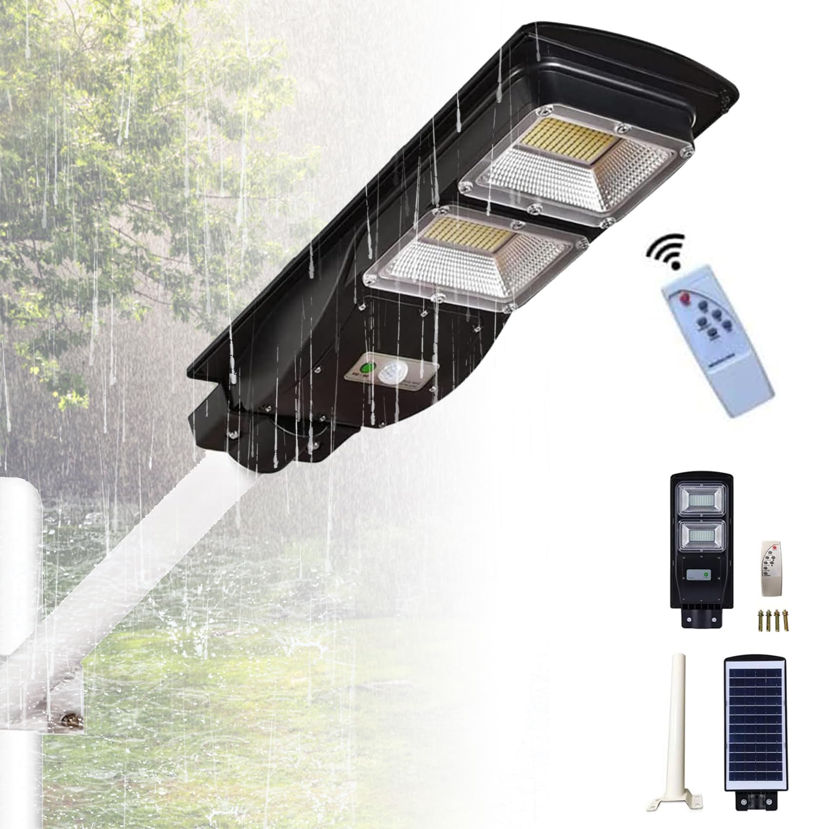 Homeandlighting 60w Solar Street Light, Homeandlighting 60w Solar Street Light 6000 Lumens By Home And Lighting, Home And Lighting Solar Lights Outdoor, Remote Control,4 Lighting Modes,Waterproof (1)