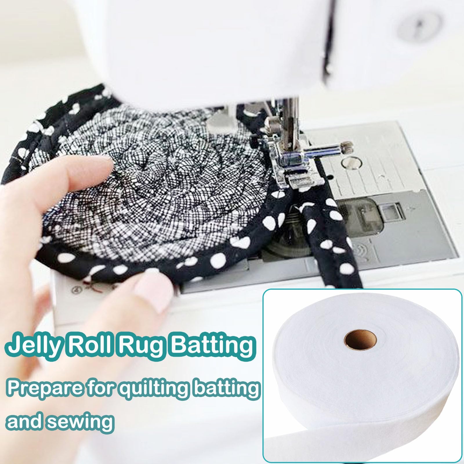 2 Roll Jelly Roll Batting Strip 2 1/4 Inch Cotton Blend Fleece Batting On A Roll Total 70 Yards for Jelly Roll Rugs,Throw Rugs,Braided Rug