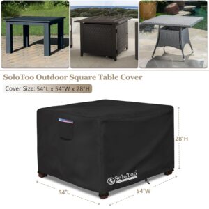 SoloToo Outdoor Square Table Cover Waterproof,54 Inch Square Patio Table Cover Used for Garden,Lawn and Backyard - 54 X 54 X 28 Inch (Black)