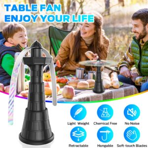 VAVNVE Fly Fans for Tables, 3 Packs Fly Fan for Outdoor Table, Portable Table Fly Fans,Hangable Fans with Holographic Blade,Table Food Fly Fan for Restaurant Picnic Party,Kitchen,BBQ