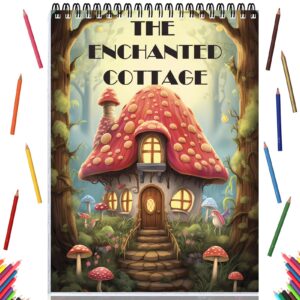 adult coloring books relaxation coloring book for women spiral bound page one sided design gifts arts and crafts for women to relax, anxiety and depression 30 colorful coloring pages of the enchanted cottage