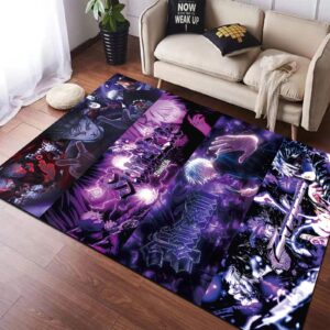 Anime Rug Anime Carpet Boys' Room Decoration Game Children's Carpet Bedroom Aesthetic Soft Carpet Decorative Carpet (60 * 40in) (Jujutsu 1)