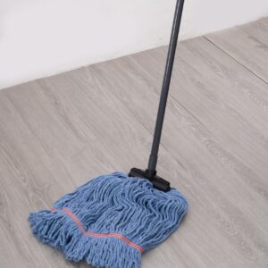 Matthew Commercial&Residential Mop Heavy Duty Industrial Mops with Screw-on Handle(Fit Standard American Screw) Looped-End String Wet Cotton Mops for Home,Office,Workshop - 2 Set&2 Mop Replacements