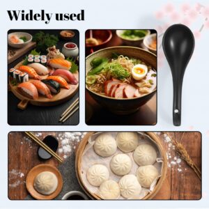 LOVEINUSA Soup Spoons, Ceramic Asian Soup Spoons 6.8 Inch Large Japanese Soup Spoons for Ramen Miso Dumpling Pho Wonton, Set of 6