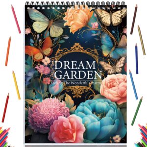 adevian coloring books for adult coloring book for women spiral bound page one sided design gifts arts and crafts for women to relax, anxiety and depression 30 colorful coloring pages of dream garden