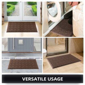 MATALL Front Door Mat 2 Pack Indoor and Outdoor Welcome Mat, Absorbent and Drain Away Water Heavy Duty Entryway Doormat for Front Back Doors, Laundry Rooms, Mudrooms and More, 29.5x17IN