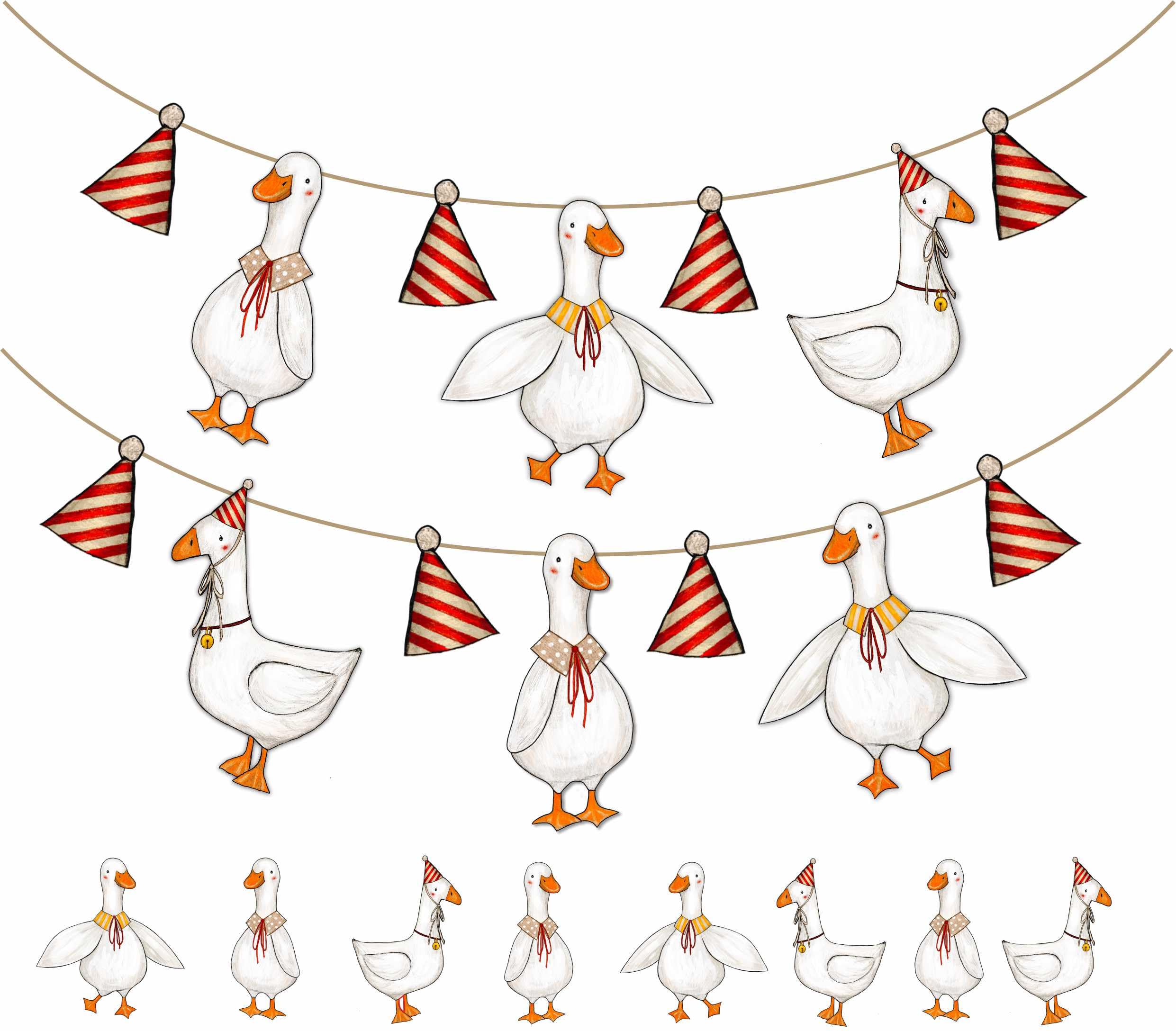 Goose Party Decorations,Duck Banner,Farm Animal Themed Party Decorations,Goose Party,DIY Party Essentials - Set of 25