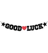 good luck banner decoration, farewell party decoration, black retirement party banner, graduation party going away party office work party farewell party decorations supplies