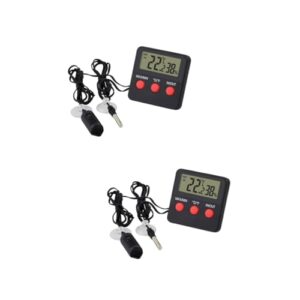 yardwe 2 sets pet thermometer hygrometer digital thermometer mini digital hygrometer fish tank pet hygrometer reptile hygrometer lizard thermometer reptile thermometer glass box simple