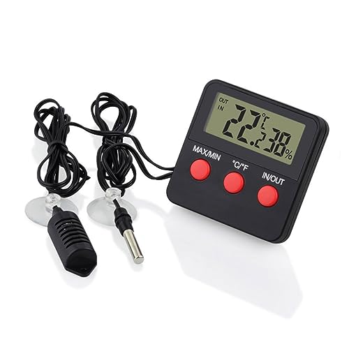 Yardwe 2 Sets Pet Thermometer Hygrometer Digital Thermometer Mini Digital Hygrometer Fish Tank Pet Hygrometer Reptile Hygrometer Lizard Thermometer Reptile Thermometer Glass Box Simple