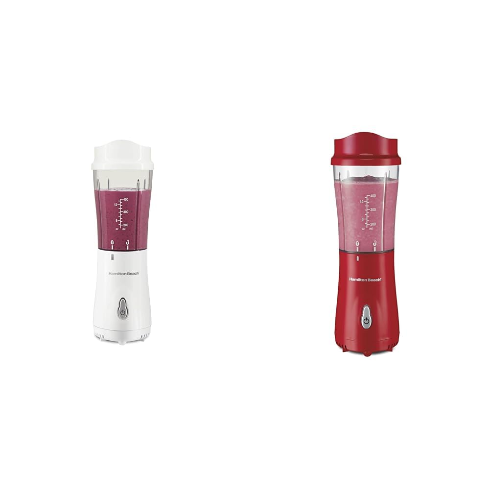 Hamilton Beach Portable Blender for Shakes and Smoothies with 14 Oz BPA Free Travel Cup and Lid & Portable Blender for Shakes and Smoothies with 14 Oz BPA Free Travel Cup and Lid