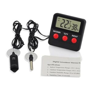 Yardwe 2 Sets Pet Thermometer Hygrometer Digital Thermometer Mini Digital Hygrometer Fish Tank Pet Hygrometer Reptile Hygrometer Lizard Thermometer Reptile Thermometer Glass Box Simple