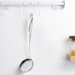 HANSGO Stainless Steel Soup Ladle, Cooking Spoon Large Capacity Spoon with Hole for Hanging for Home Kitchen, 13.8 Inches