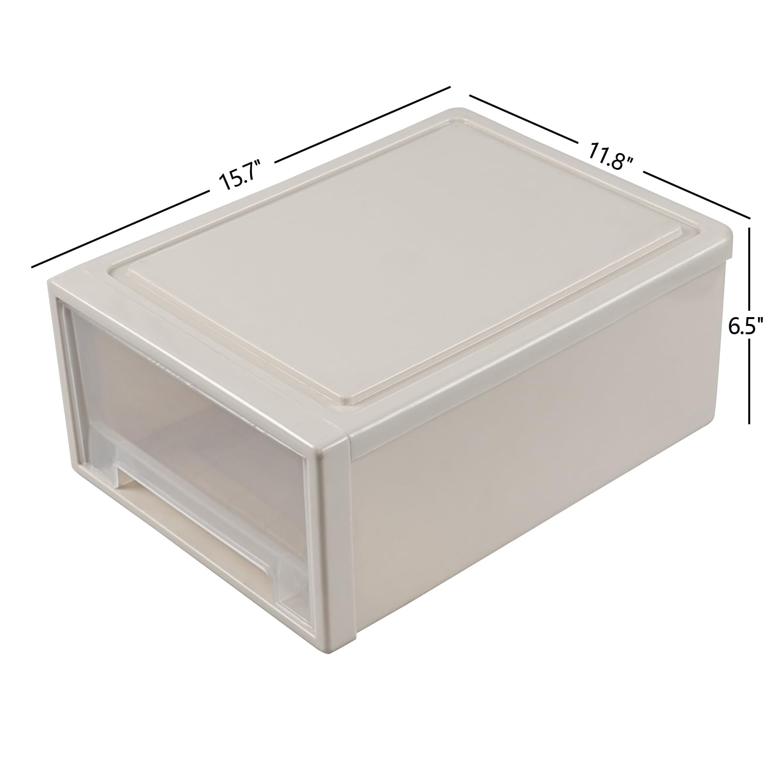 Ysmiltion Large Stackable Storage Drawers, 18 Quart Plastic Stacking Drawer Units, 4 Packs