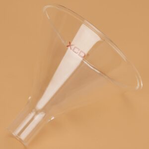 XCD Glass Powder Funnel, Borosilicate Glass Heavy Wall Short Stem Funnel with 120 mm Top Diameter and 22 mm Stem Diameter for Precise Powder Transfers in Laboratory