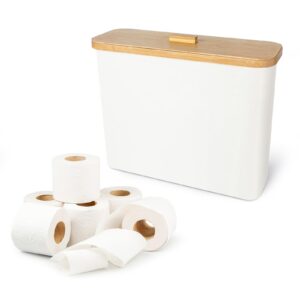 toilet paper storage basket, toilet paper organizert for bathroom storage, bamboo basket bin for toilet tank, toilet paper holder dispenser, 13 rolls compatible, bathroom accessories holde