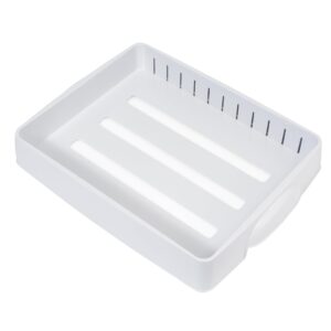 MRX Solutions Food Container Lid Organizer, Large, Adjustable Plastic, Kitchen Cabinet and Drawer Organization, White