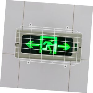 BESPORTBLE Exit Light Protective Emergency Light Wall Emergency Light Wire Cages Emergency Sign Protector Damage Wire Guard for Exit Led Exit Sign Gym Signs Iron Cover Classic White