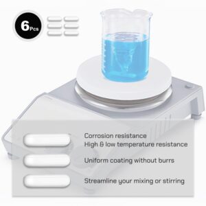 Dolfinie Magnetic Stirrer Bars, Stir bar Rod, Magnetic Stirrer Pill, for Magnetic Mixer Stir Plate (6pcs, Polygon 30mm x 8mm)