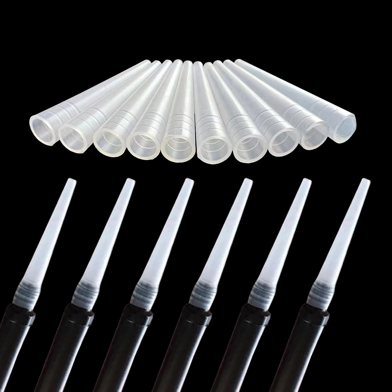 Spray foam gun nozzle，Spraying foam gun accessories，Reusable sealed small nozzles，replacement expansion tool supplies for construction use（16 pieces of white transparent packaging）