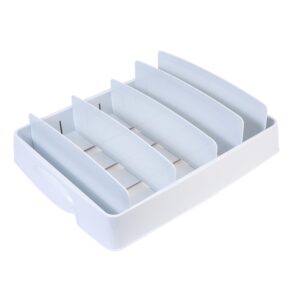 MRX Solutions Food Container Lid Organizer, Large, Adjustable Plastic, Kitchen Cabinet and Drawer Organization, White