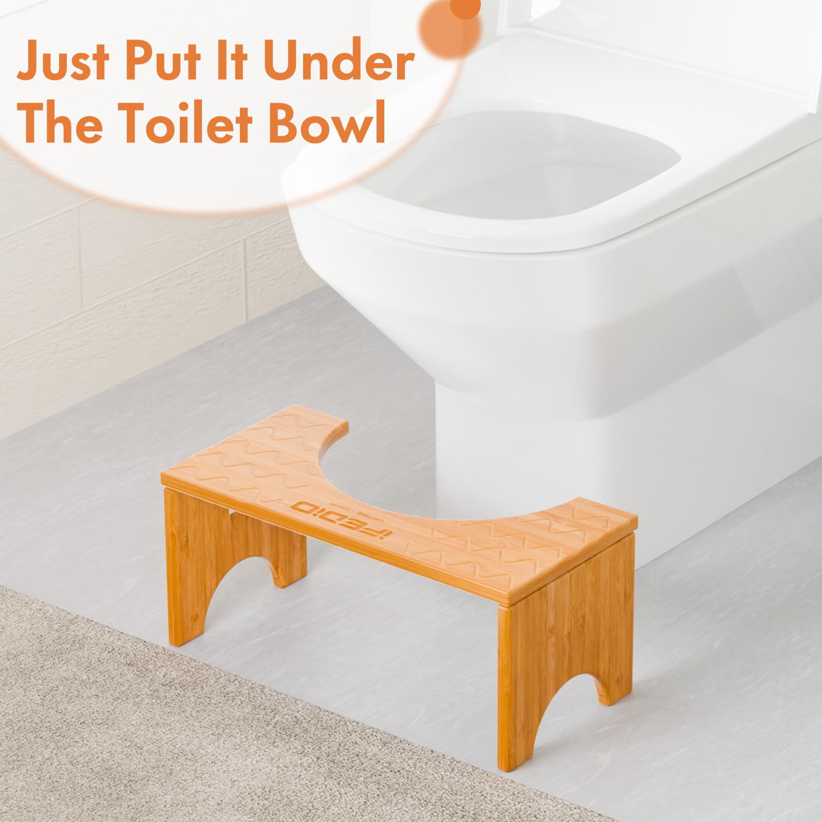 iFedio Toilet Stool, Poop Stool,Bamboo 7 Inch Toilet Potty Stool, Foldable Squat Stool Potty with Anti Slip Layer,Toilet Stool Squat Adult