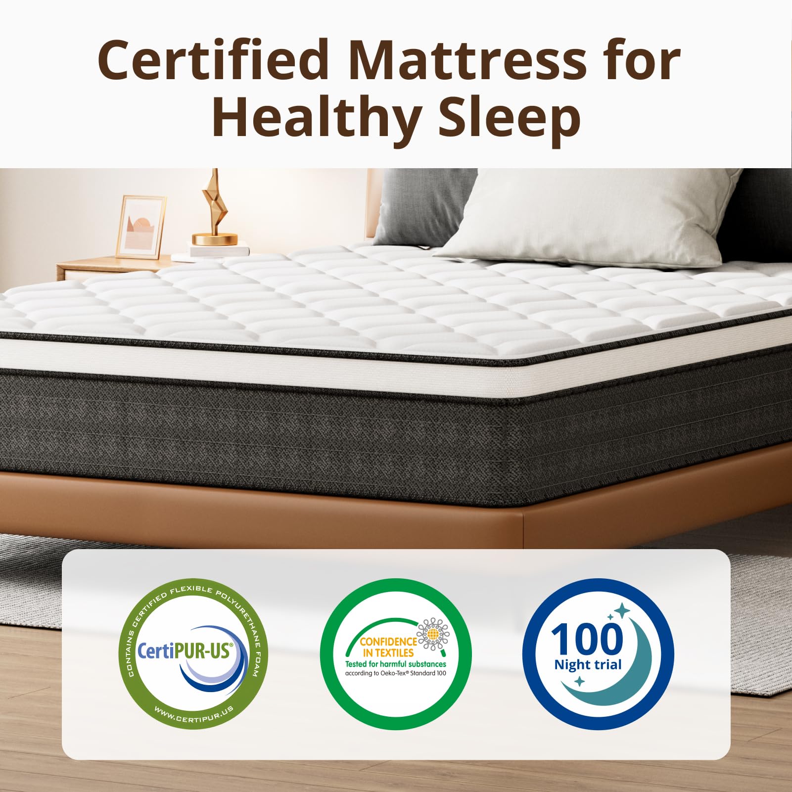 King Size Mattress, EvaStar 12 Inch Gel Memory Foam Mattress for Cooling Comfort Technology and Pressure-Relieving, Hybrid Mattress in a Box, Medium Firm, Breathable, CertiPUR-US, 80"x 76"x12"