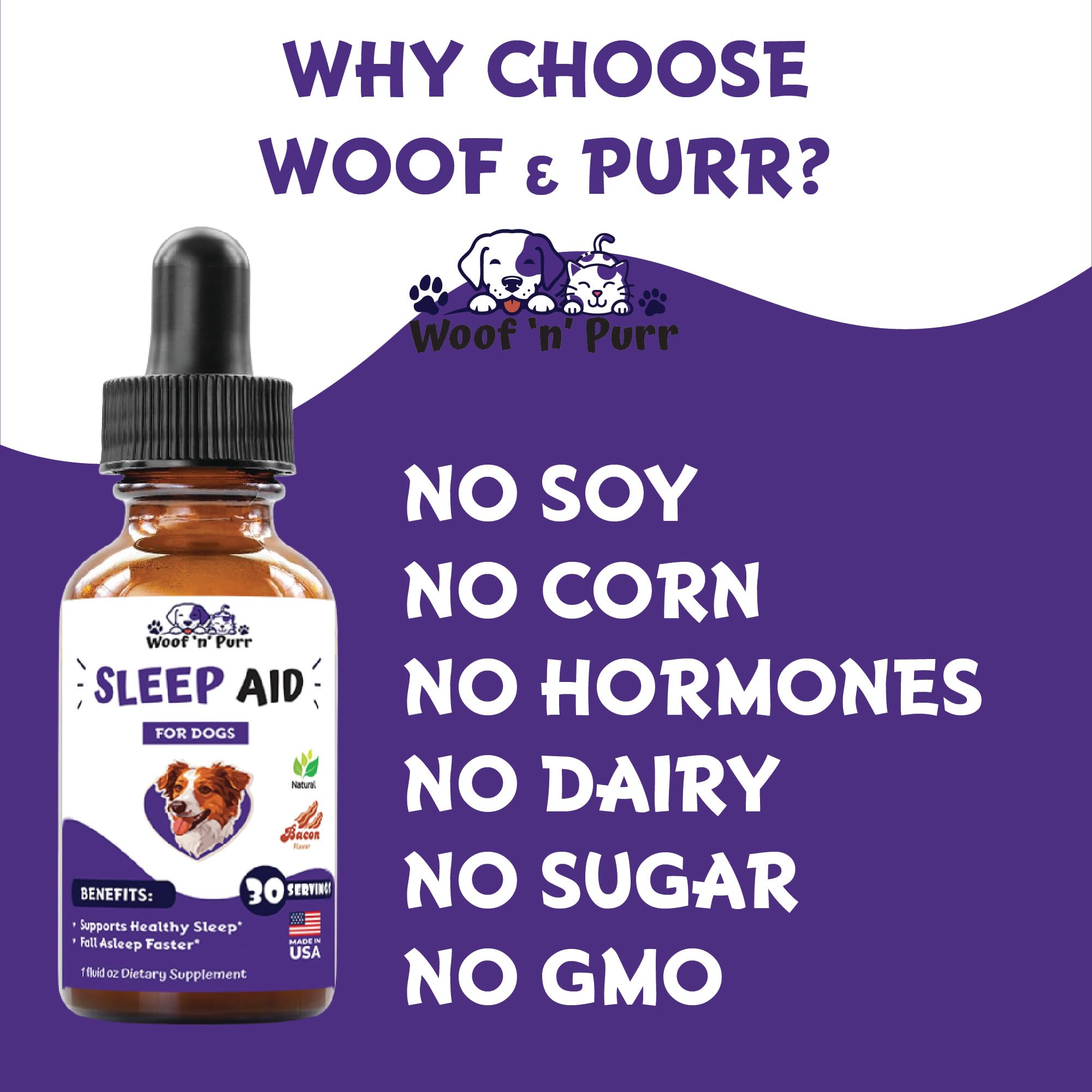 Natural Dog Sleep Aid - Sleep Aid for Dogs - Dog Melatonin - Promotes Deep, Restful Sleep in Dogs - Melatonin for Dogs - Dog Calming - Calming for Dogs - Dog Anxiety Relief - 1 fl oz