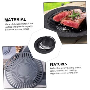 LABRIMP Round Enamel Baking Tray and Frying Pan Creative Double Roasting Bakeware for Home Cooking Compatible with Air Fryers Ideal for Baking and Grilling