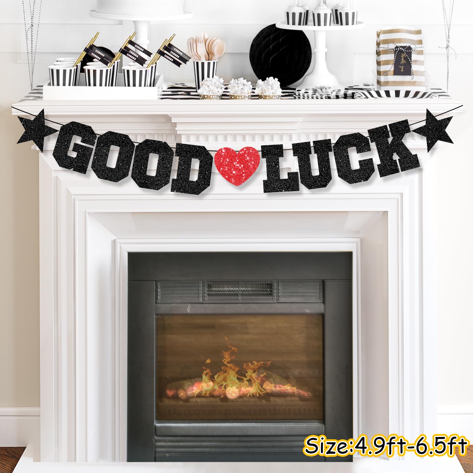 Good Luck Banner Decoration, Farewell Party Decoration, Black Retirement Party Banner, Graduation Party Going Away Party Office Work Party Farewell Party Decorations Supplies