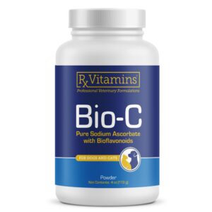 rx vitamins bio-c - vitamin c for dogs and cats - with lemon bioflavonoids for dog allergy relief - immune support supplement - promotes dogs healthy coat and skin - joint supplement for dogs - 4 oz