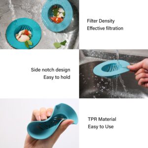 4Pcs Shower Drain Hair Catcher Bathtub Drain Cover, Drain Protectors Silicone TPR Hair Catcher for Bathroom Bathtub and Kitchen