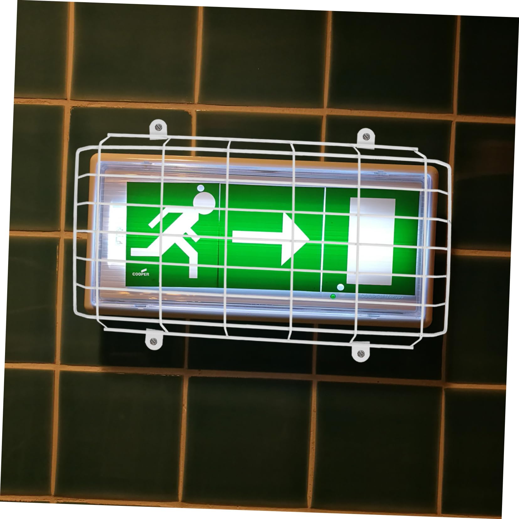 BESPORTBLE Exit Light Protective Emergency Light Wall Emergency Light Wire Cages Emergency Sign Protector Damage Wire Guard for Exit Led Exit Sign Gym Signs Iron Cover Classic White