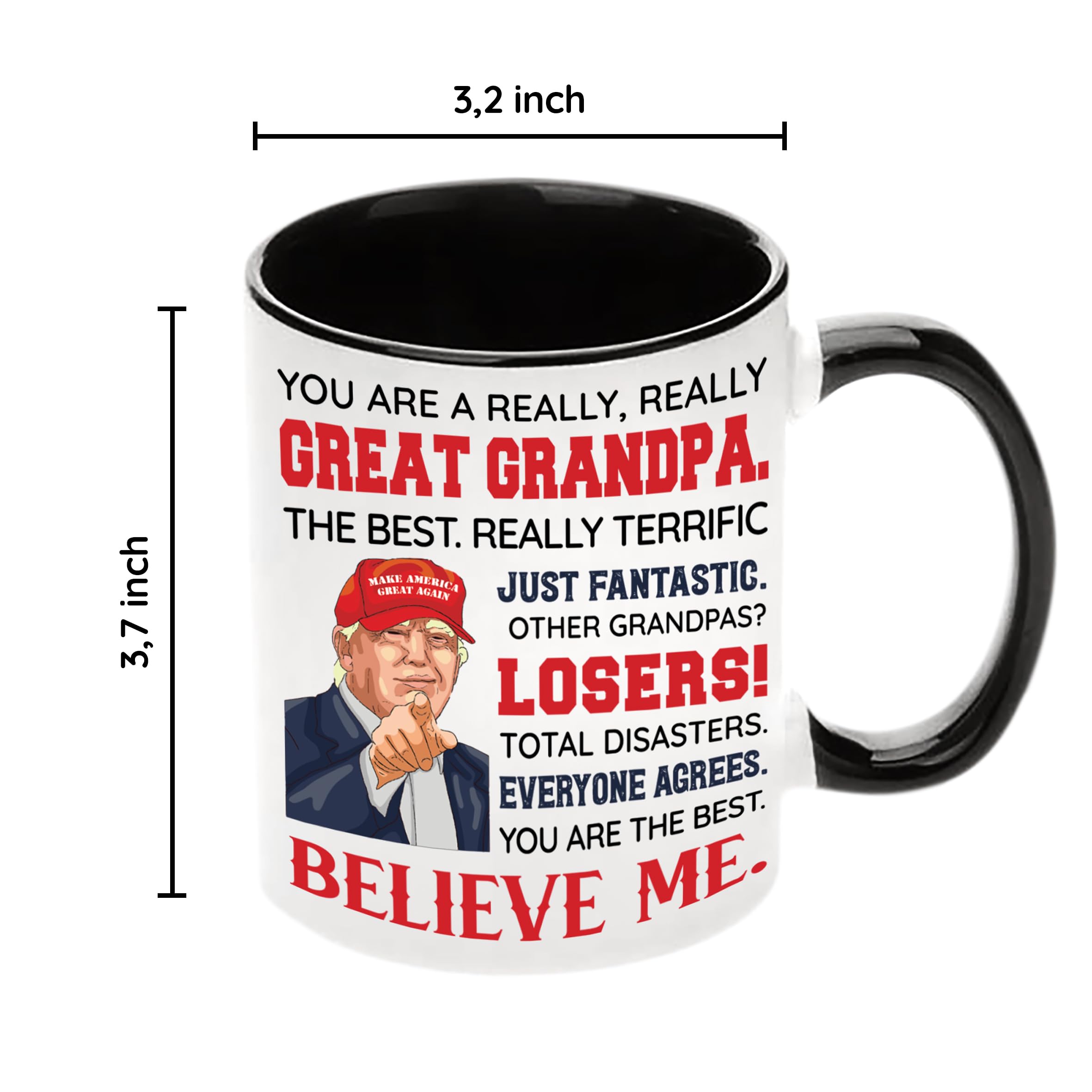 Viberty Best Grandpa Ever Mug - Grandpa Gifts From Grandson, Granddaughter, Grandkids, Grandchildren - Funny Gifts For Grandpa - Fathers Day Birthday Gift For Grandpa - Grandpa Ceramic Mug11 Oz