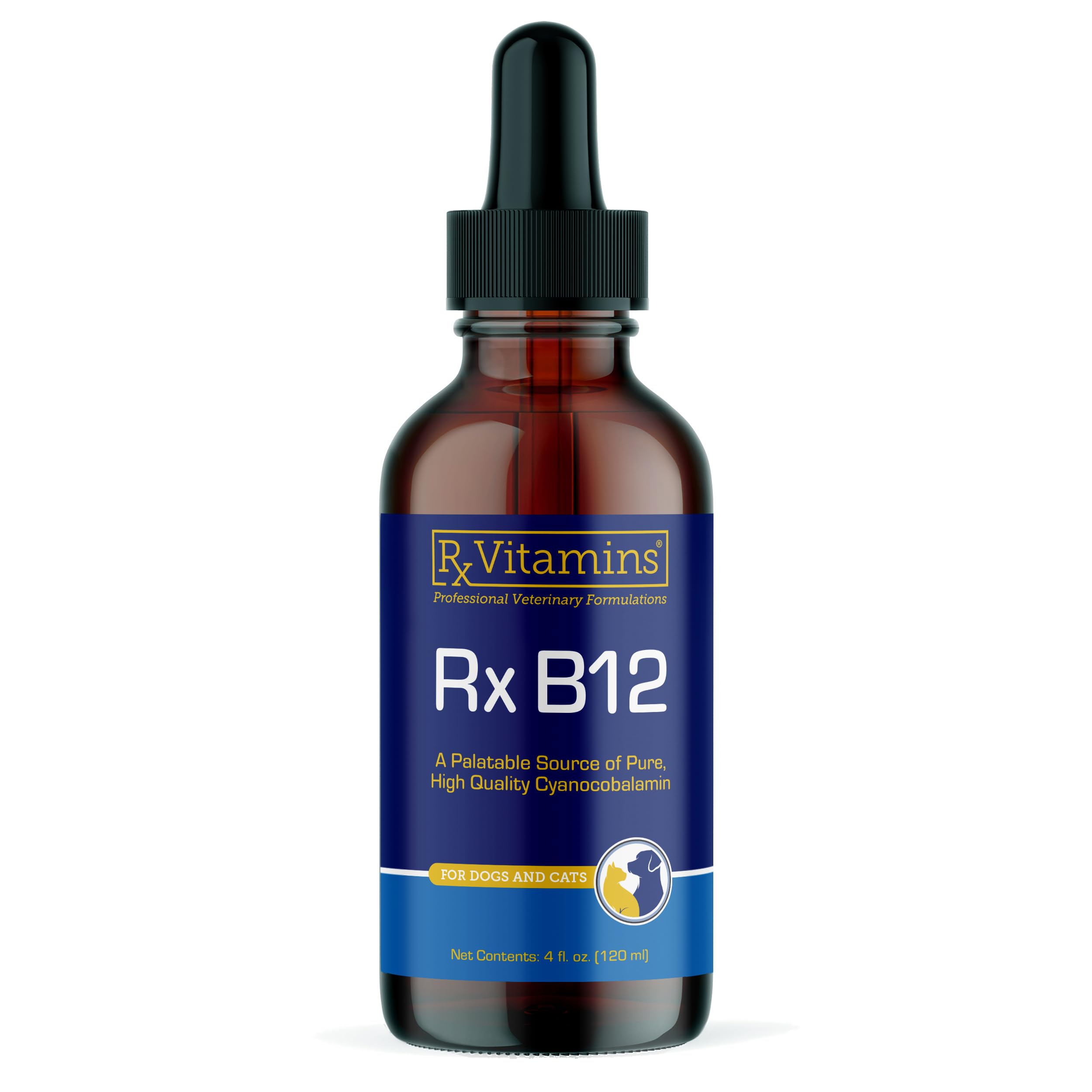 RX Vitamins B12 for Dogs and Cats - Dog Digestive Support for Improved Metabolic Process - Pure B12 for Cats to Support Nervous System - Ideal for Your Dog Vitamins and Cat Supplies - 4oz