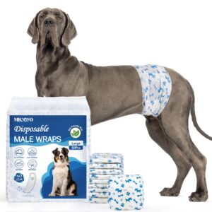 micooyo dog diapers male disposable | super absorbent male dog wraps | ligher male dog diapers | leakproof puppy diapers male doggie diapers with wetness indicator (l, 20counts)