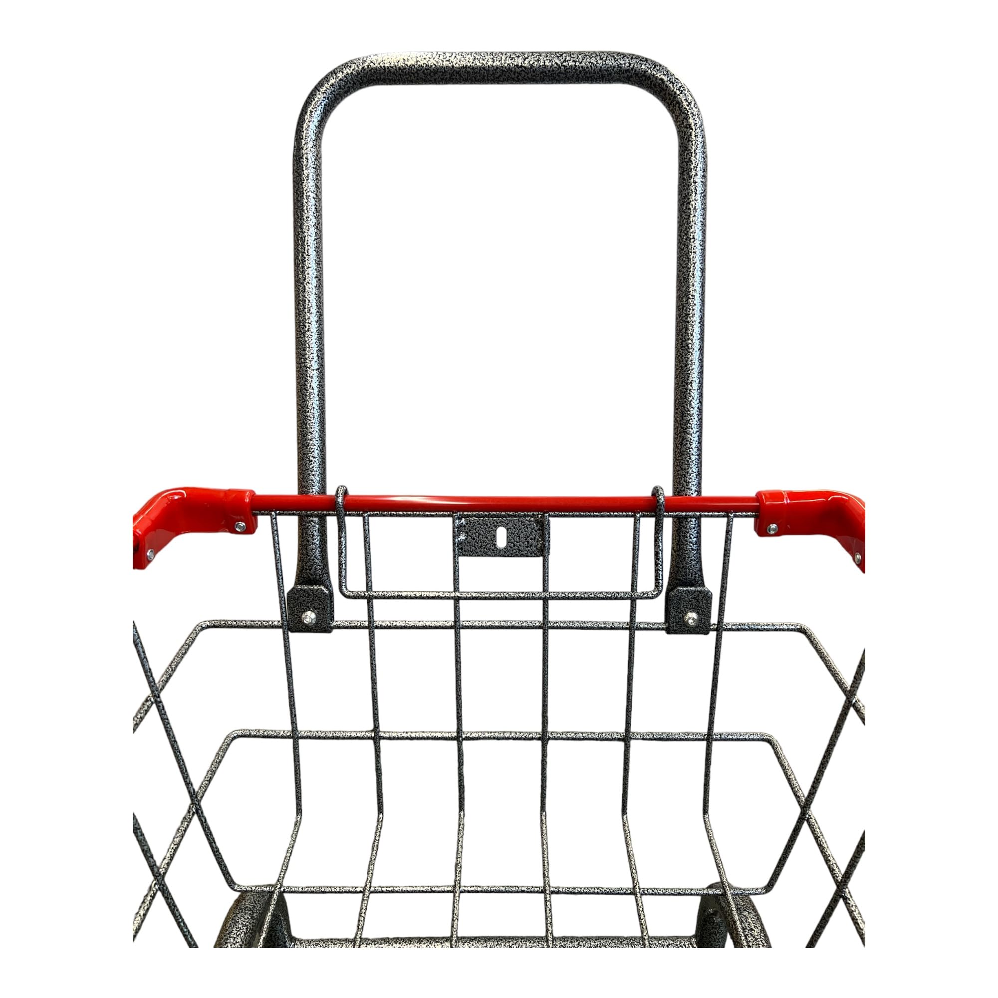 CHAMINUSA U HANDDLE Grocery & Laundry CART 1.5 Bushel (Gunpowder Metal) Red, Blue Trim (Red)