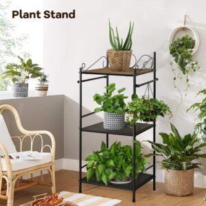 ViHOTA 3-Tier Metal Shelving Unit, Standing Storage Shelf Units for Laundry Bathroom Kitchen Pantry Closet for Small Spaces,15.6” Black Metal Rack