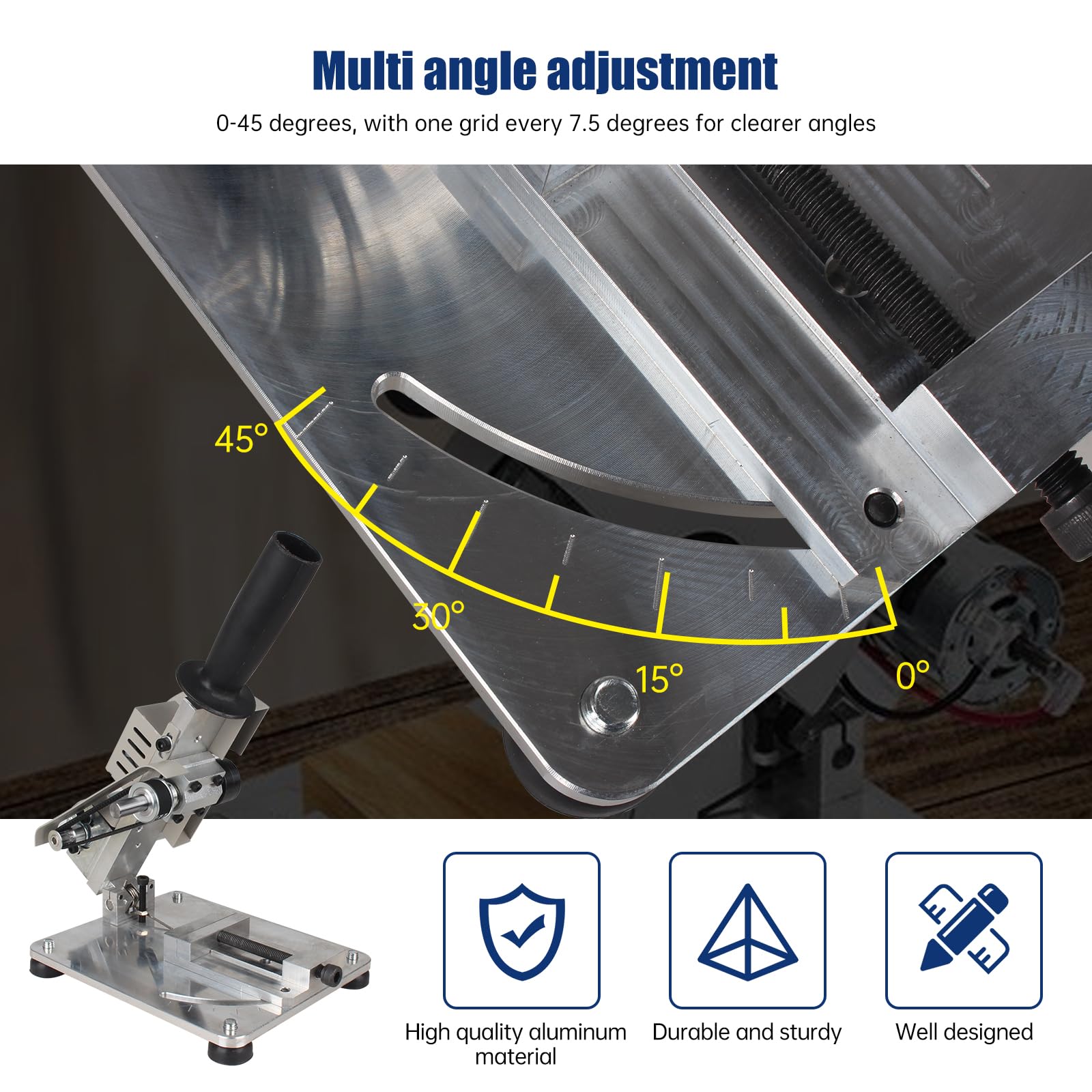 RATTMMOTOR Q08-3 Multipurpose Portable Small Hobby Table Saw Cutting Machine 110V-220V, 0-45° Angle Adjustable, 795 Motor Dual Shaft for Wood, Plastic, Aluminium, Stainless Steel (Standard Set)