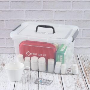 Xeabia 12 Quart Clear Storage Latch Box with Handles, Plastic Organizing Bin with Lid, 6 Packs