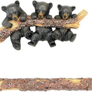 The Bridge Collection 11.2" Hanging Black Bears Towel Holder - Black Bear Kitchen Items - Paper Towel Holder for Cabin, Lodge, or Mountain Decor - Black Bear Toilet Paper Holder