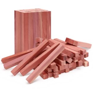 homode cedar blocks for clothes storage, 50pcs cedar sticks, aromatic red cedar wood chips, cedar planks for closets, drawers, wardrobe